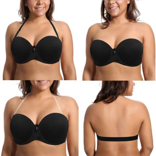 Vgplay Solid Women Bra Padded Push Up Lingerie Strapless Backless Multiway Underwear Adjusted Convertible Bras For Women