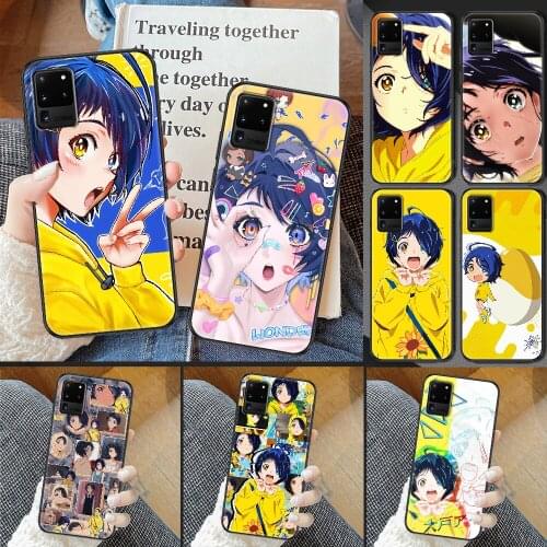 WONDER EGG PRIORITY Anime Phone case For Samsung Galaxy Note 4 8 9 10 20 S8 S9 S10 S10E S20 Plus UITRA Ultra black pretty funda