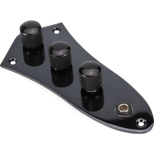 Black Wired Loaded Control Switch Plate Knobs Pots For Jazz Bass Guitar