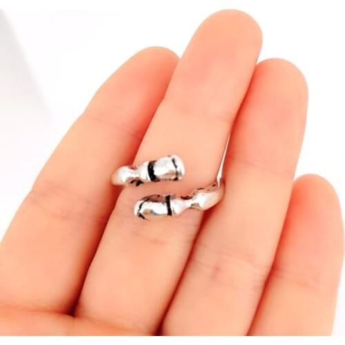 Hzew Ancient silver Color Horseshoe Opening Rings Trendy Alloy Material Horse Hoof Finger Ring For Woman Men