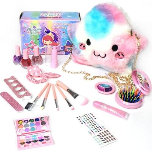Kids Makeup Set Princess Cosmetics Make Up Bags For Girls Pretend Play Make Up Toys For Children Kids Princess Dress Up Princess