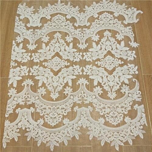 Factory handmade embroidery fabric fashion DIY lace for bridal dress