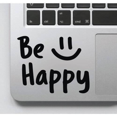 Ser feliz decalque citações positivas decalques de parede vinil para computador portátil interruptor luz motivacional N2295