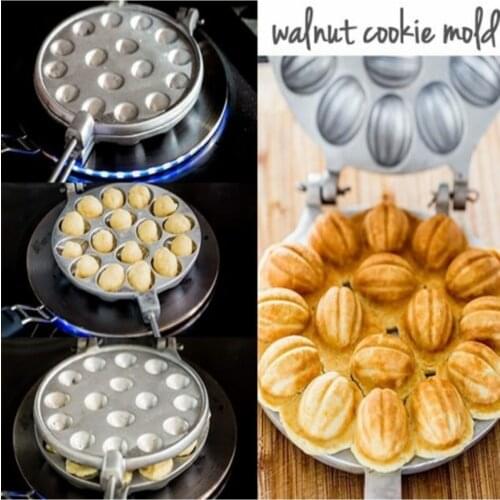 Walnut Cookie Mold walnut cookies baking equipment /walnut waffle maker making machine Casting Cookie Mold Tartlet 16 pcs mold