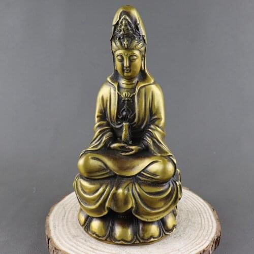 Antique Old QingDynasty copper Statue, buddha sculpture,hand-carving,Home Decoration / collection & adornment, Free shipping