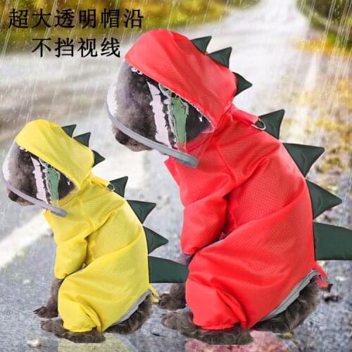 Cute Dinosaur Polyester Raincoat Outdoor Waterproof Rain Coat pet cat dog Impermeable Poncho small pet Rain Jacket Gift