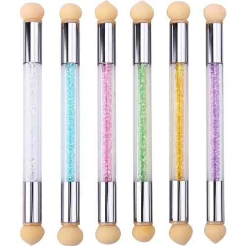 5Pic Nail Brush Set Gradient Sponges Nail Art Brushes Pen Acrylic Gel Glitter Powder Picking Dotting Handle Tools Manicure 945-1