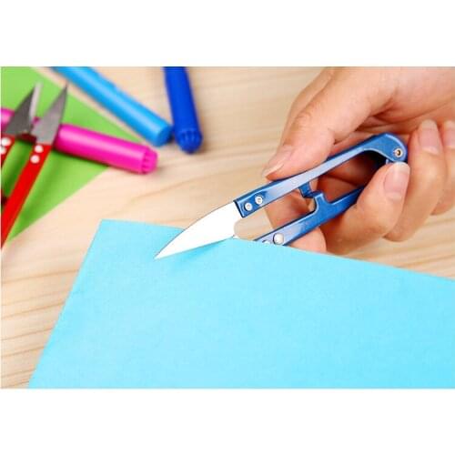 Wholesale supply cross stitch U-shaped scissors, color stainless steel thread scissors, fish thread yarn scissors