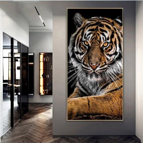 Full Square round drill Diamond painting Abstract animal art, tiger Diamond embroidery Cross stitch resin office A211
