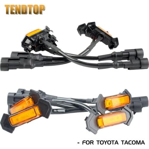 LED Front Bumper Grille Lights DRL Signal Lamp Car Assessories Amber Facelift For 2016-2020 Toyota Tacoma w/TRD Pro Grill