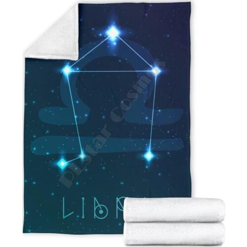 Libra Zodiac fleece blanket Printed Blanket Adults/kids Fleece Blanket Sherpa Blanket 02