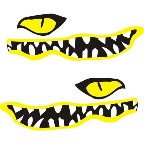 2pcs River Monster Teeth Mouth Graphic Vinyl Kayak Decal Boat Canoe Sticker