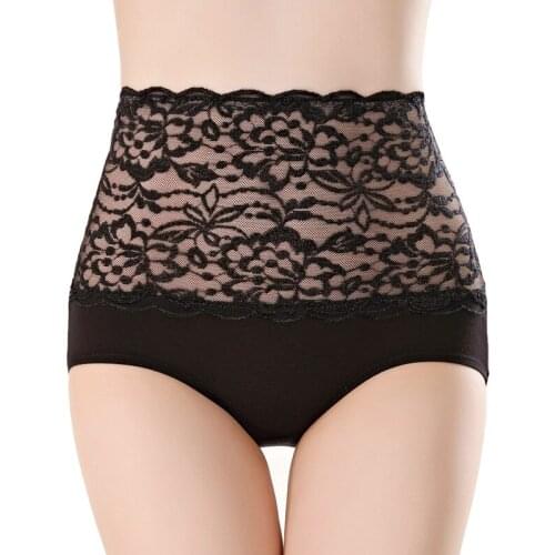 Yasemeen High Rise Lace Panties Transparent Lace Panties Sexy Floral High Waist Underwear for Women Transparent Briefs Women
