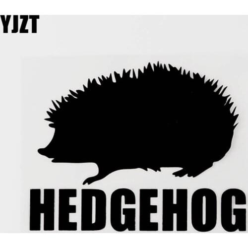 YJZT 13CM×10.1CM Funny Animal Hedgehog Graphical Vinyl Car Sticker Decal Black/Silver 8C-0518