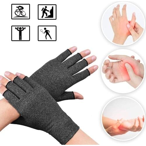 1 Pair Compression Arthritis Gloves Women Men Premium Arthritic Joint Pain Relief Gloves Therapy Open Fingers Compression Gloves