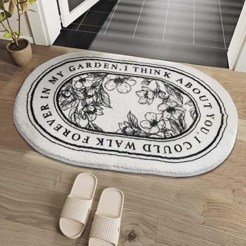 1pcs Bathroom Non-slip Mat Polyester Fiber Home Door Mat Nordic Entry Mat Soft Karpet Bathroom Absorbent Floor Mat Home Rugs
