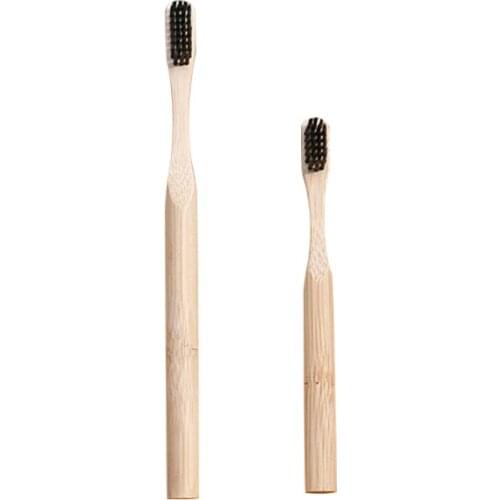 2Pcs Eco Friendly Bamboo Toothbrush Wooden Tooth Brush Soft-bristle Tip Charcoal for Adults Kids Oral Care Portable Toothbrush