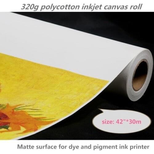 42"*30m Poly-cotton stretchable print canvas for Framed painting
