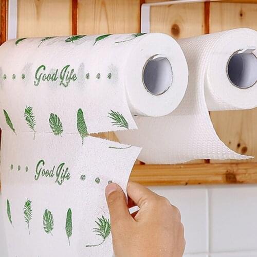 50pcs/1 Roll New Super Absorbent Microfiber Cleaning Cloth Kitchen Anti-grease Wiping Rags Efficient Home Washing Dish