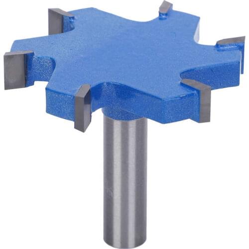 6 Edge T Type Slotting Cutter Router Bit 12mm Shank Portable Woodworking Milling Cutter