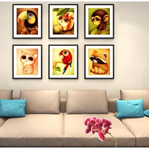 DIY 5D cat animal diamond painting squirrel fox embroidery with diamond mosaic bird monkey picture by rhinestones crafts gift