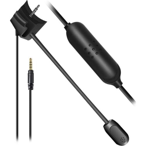 3.5mm Aux Audio Cable With Noise Cancelling Boom Microphone Volume Control Mic One-button Mute For QC35 For QC 35 II