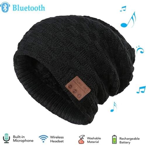 Smart wireless Bluetooth4.2 Headset Hat Cap Headphone Bluetooth Fashion Music Player Warm Winter Hat Earphone Christmas Gift