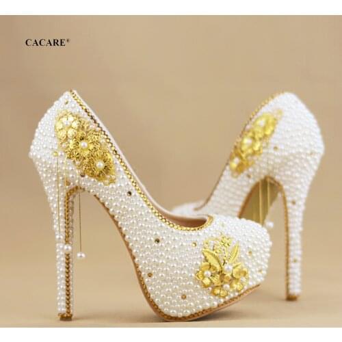 CACARE Luxury Wedding Shoes Shinny Rhinestones Platform High Heels Customized Bridal Party Shoes Cinderella Multi-choice F2956