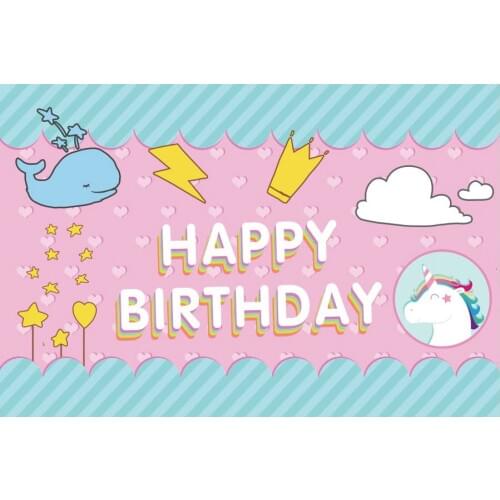 Cartoon Happy Birthday Backdrop Rose Red Photography Background Celebration Photo Booth Studio Decor