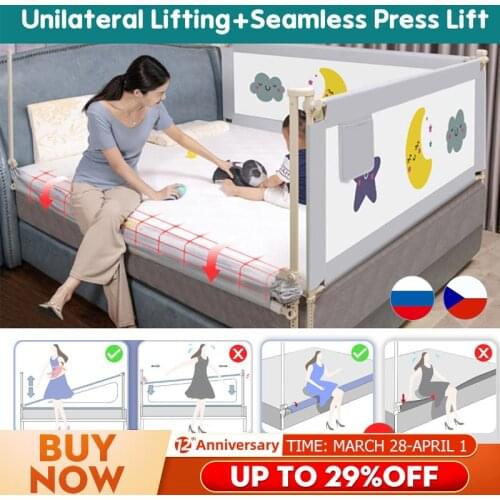 Baby Playpen 19Level Adjustment Bed Rail Babies Bed Fence Safety Gate Barrier For Beds Crib Rails Security Fencing Children