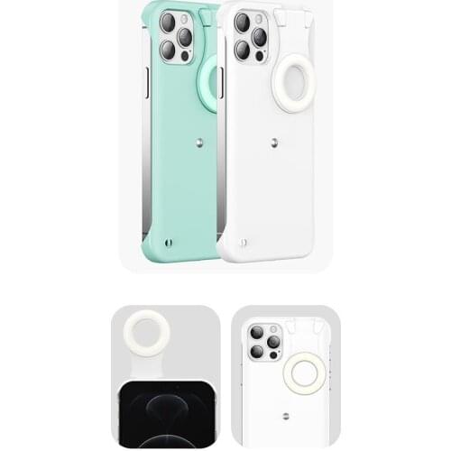 For Iphone12 With Ring Flashing Light Smart Phone Case Selfie Case Protective Case LED multi-source dense distribution