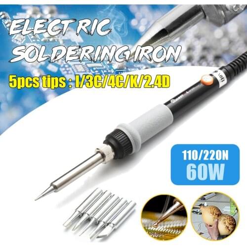 DANIU MT223 60W Adjustable Temperature Electric Soldering Iron With 5pcs Solder Tips US Plug 110V / EU Plug 220V