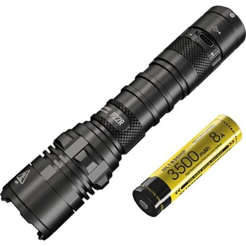 NITECORE P22R USB Charging Flashlight XHP35 HD LED max 1800 Lumen Throw 262 Meter Torch NTH20 Holster 18650 3500mAh 8A battery