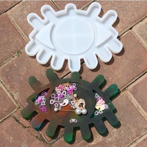 Big Eye Makeup Mirror Mold Epoxy Resin Cast Decorative Mirror Mold Wall Decoration Mirror Silicone Mold with 5 Mirrors
