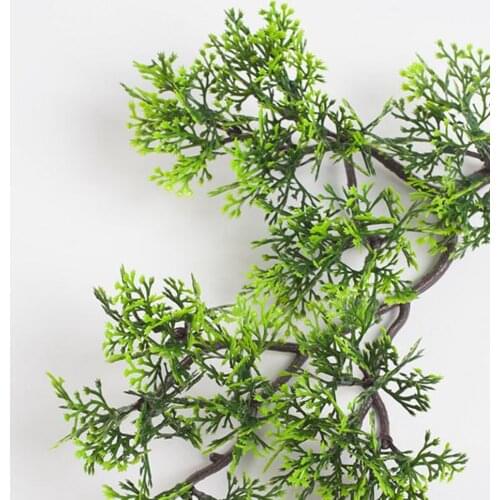 Artificial Pine Branch; Faux Plastic Leafy Greenery Imitation Pine Cypress Plants for Decorating Indoor & Outdoor