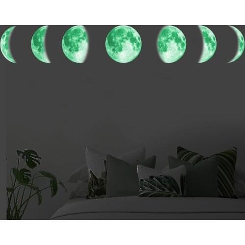 Creative Luminous effect Lunar eclipse decorative wall sticker for living room kids bedroom 3D wall decor decal decor murals