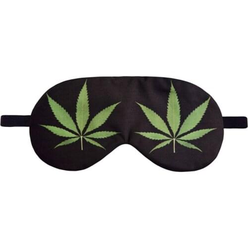 Eye Mask 3D Creative Printing Cute Hemp Leaves Sleeping Mask Eyeshade Breathable Blindfold Headband Eyepatch Night Mask For Rest