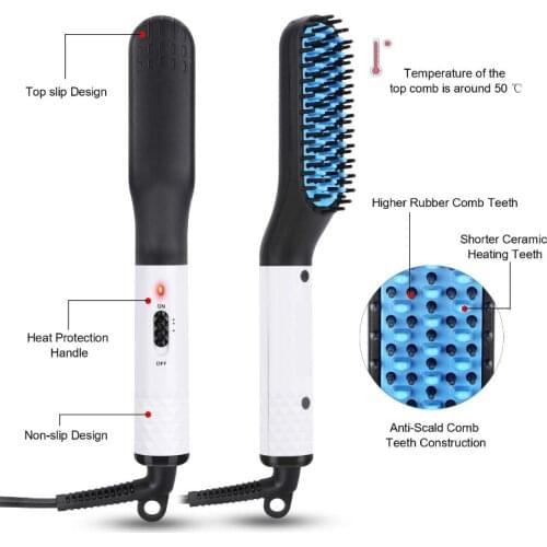 Mini male electric beard styling comb men beard straightener beard straightener comb home travel safe and convenient