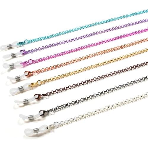 Fashion Reading Glasses Chain for Women Metal Sunglasses Cords Beaded Eyeglass Lanyard Hold Straps Colorful Eyewear Retainer