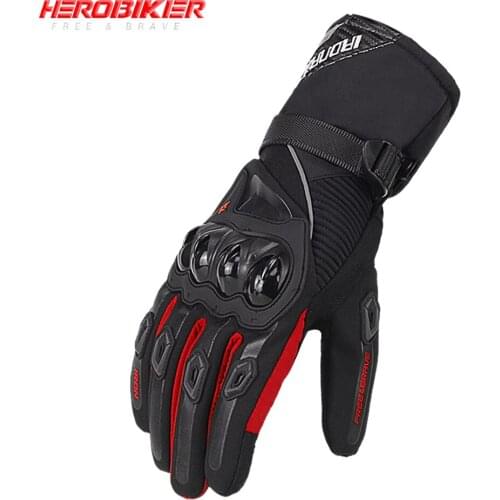 Motorcycle Gloves For Cycle Windproof Waterproof Moto Warm Thermal Mens Full Fingers Anti-slip Touch Screen Palm Protection