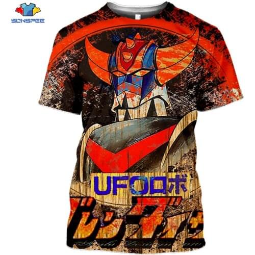 SONSPEE Brand Summer Top Goldorak T-Shirt Grendizer Short-Sleeved Tee Shirt Homme 3D Print Harajuku Anime Streetwear Gym Tshirts