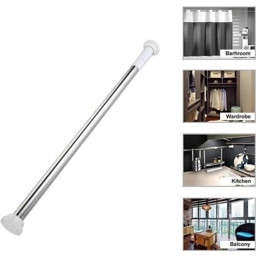 Tension Rod Curtain Shower Adjustable Rod Spring Tension Easy Installation Hot