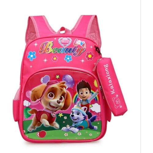 2021 New Paw Patrol Toy Cartoon School Backpack Cartoon Lighten Kindergarten Bag Chase Skye Marshall Figure Print for Kids 2-8Y
