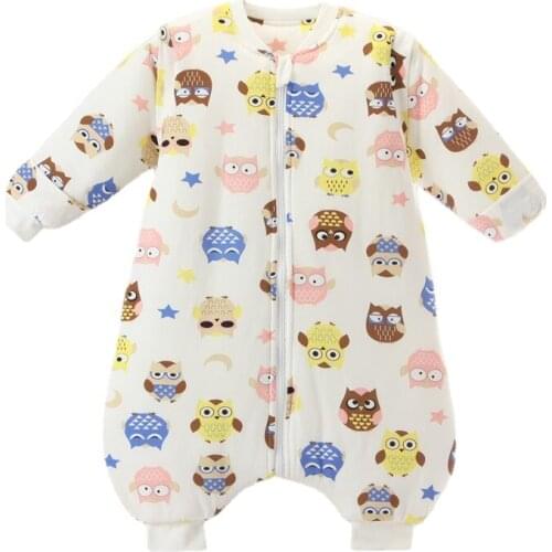 New Autumn Baby Girls Sleeping Bags Cotton Newborn Sleepsuit Long-Sleeve Cartoon Pattern Infant Boys Winter Thick Sleep Pompers