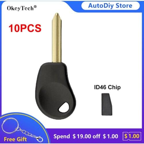 OkeyTech 10PCS Transponder Car Key Shell Cover Case Fob For Citroen Picasso Saxo Jumpy Despatch C5 C6 Berlingo Elysee ID46 Chip