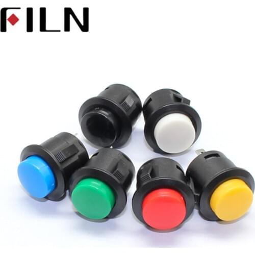 R13-507 16mm Sanp in Plastic OFF-(ON) Momentary normally open push button switch
