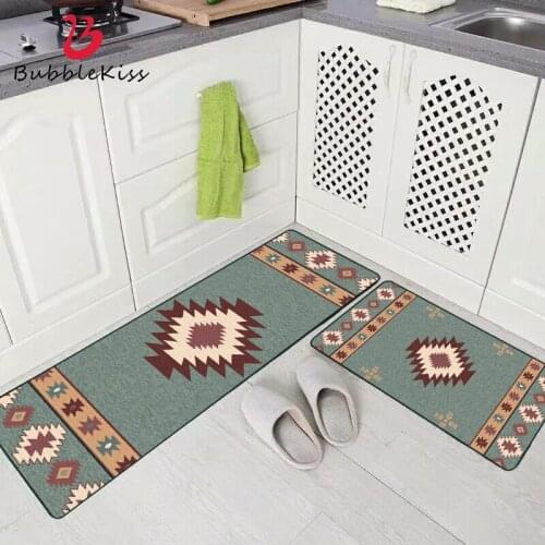 Bubble Kiss Ethnic Style Colorful Geometric Pattern Kitchen Mats Home Anti-wrinkle Bedroom Decor Area Rug Customized Carpets