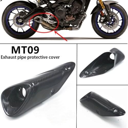 Exhaust Pipe Cover For Yamaha MT09 FZ-09 Really Carbon fiber Modified Exhaust Pipe Cover 2013 2014 2015 2016
