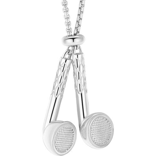 Cremation Jewelry Headphone Urn Necklace for Ashes Stainless Steel Keepsake Memorial Music Headset Pendants Ash Jewelry