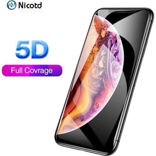 For iPhone Xs Max Xr X 5D Full Cover Tempered Glass for iPhone 11 Pro Max 7 8 Plus Curved Screen Protector for iPhone 12 Pro MAX